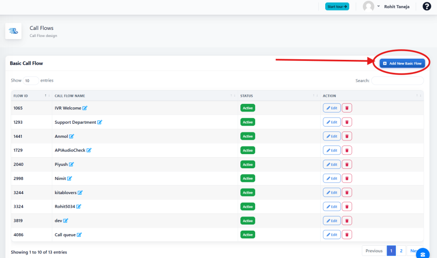 Click Add New Basic Flow